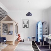 idea of ​​a bright modern interior of a child’s room photo