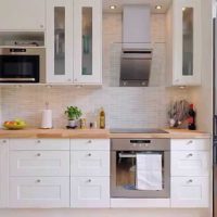 idea dapur dalaman yang cerah 9 sq.m foto