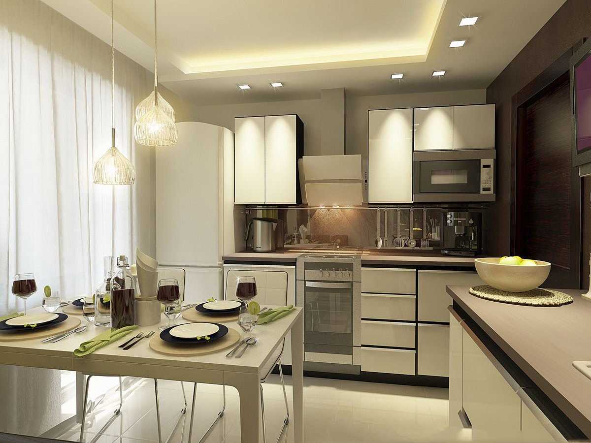 the idea of ​​using a light kitchen decor