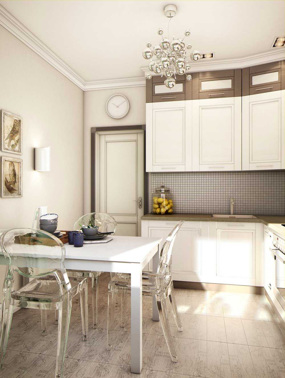 variant of a bright kitchen design 9 sq.m