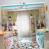 bright design option for a children's room for two children picture