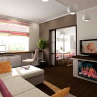 the idea of ​​a beautiful style one-bedroom apartment photo