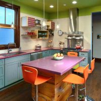 the idea of ​​a bright kitchen decor 14 sq.m photo