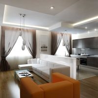 the idea of ​​an unusual style bedroom living room 20 sq.m. a photo