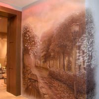 the idea of ​​a beautiful apartment style with wall painting