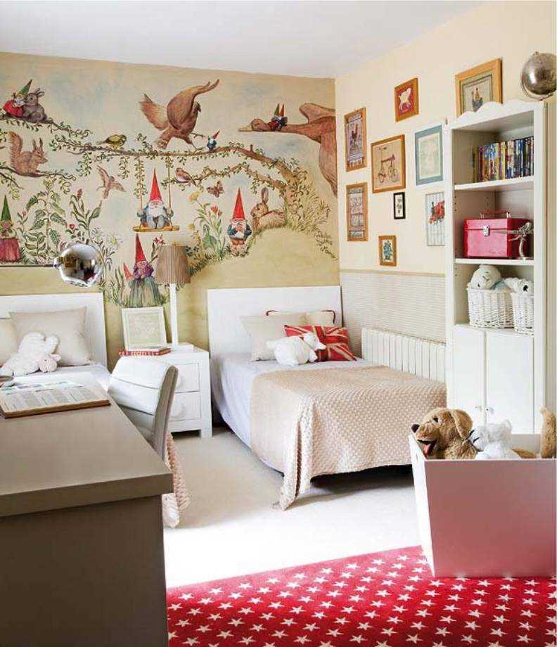 option for a bright decor of a children's room for two girls