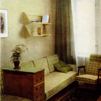 variant of the unusual interior of the apartment in the Soviet style picture