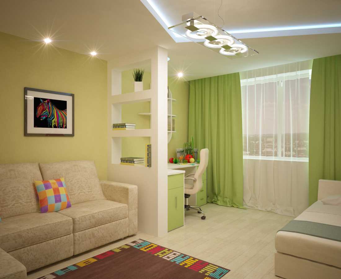 version of the bright interior of the children's room 18 sq.m.