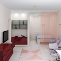 varian reka bentuk cerah gambar apartmen dua bilik