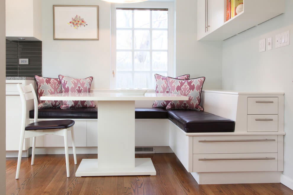 designer corner sofa in the kitchen