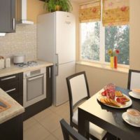 design of a corner small kitchen 5 square meters