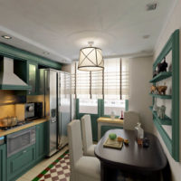 volumetric design of small-sized kitchen