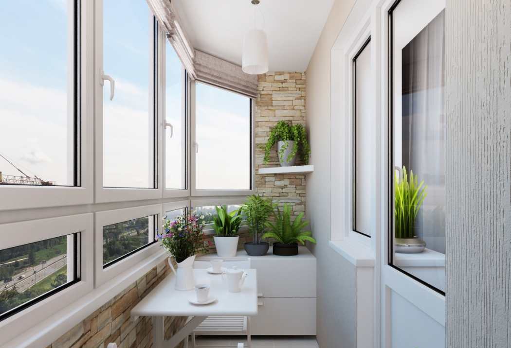 balcony in a studio apartment