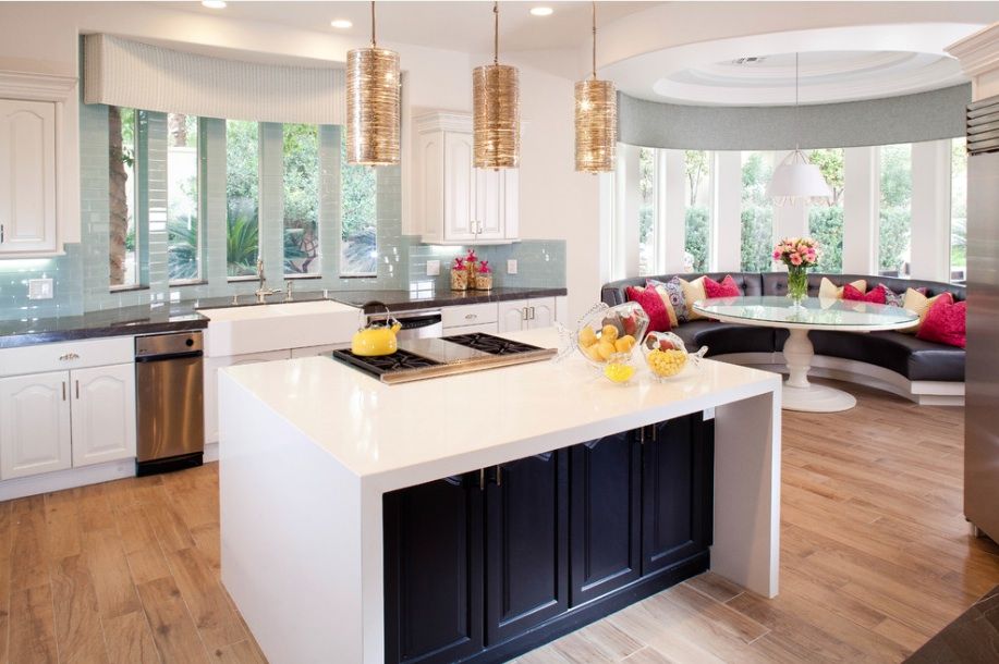 kitchen with bay window