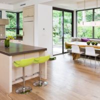 kitchen with bay window