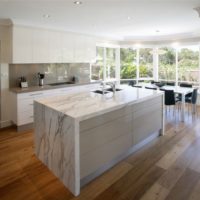 kitchen with bay window