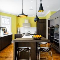 modern kitchen with bay window