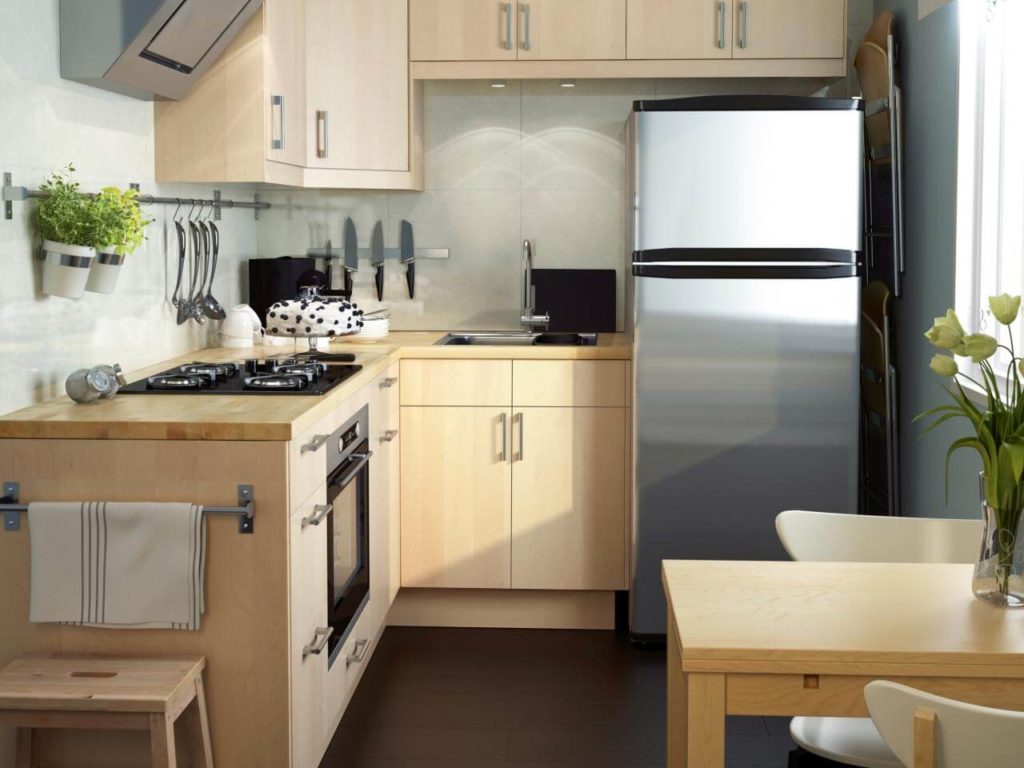 convenient design of a small kitchen