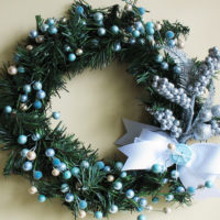 Christmas wreath in silver tones