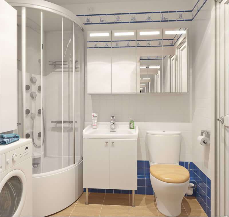 bathroom in a studio apartment