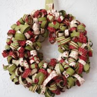 Krismas wreath kertas riben