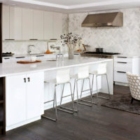 bar counter in a modern kitchen