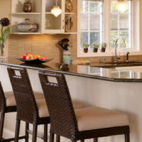 bar counter made of natural materials