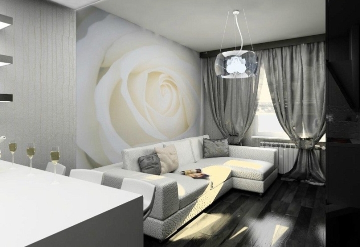 black and white living room