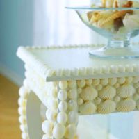 seashell decor table