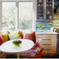 sofa in the kitchen interior