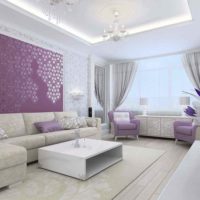 idea of ​​using light lilac in photo decor