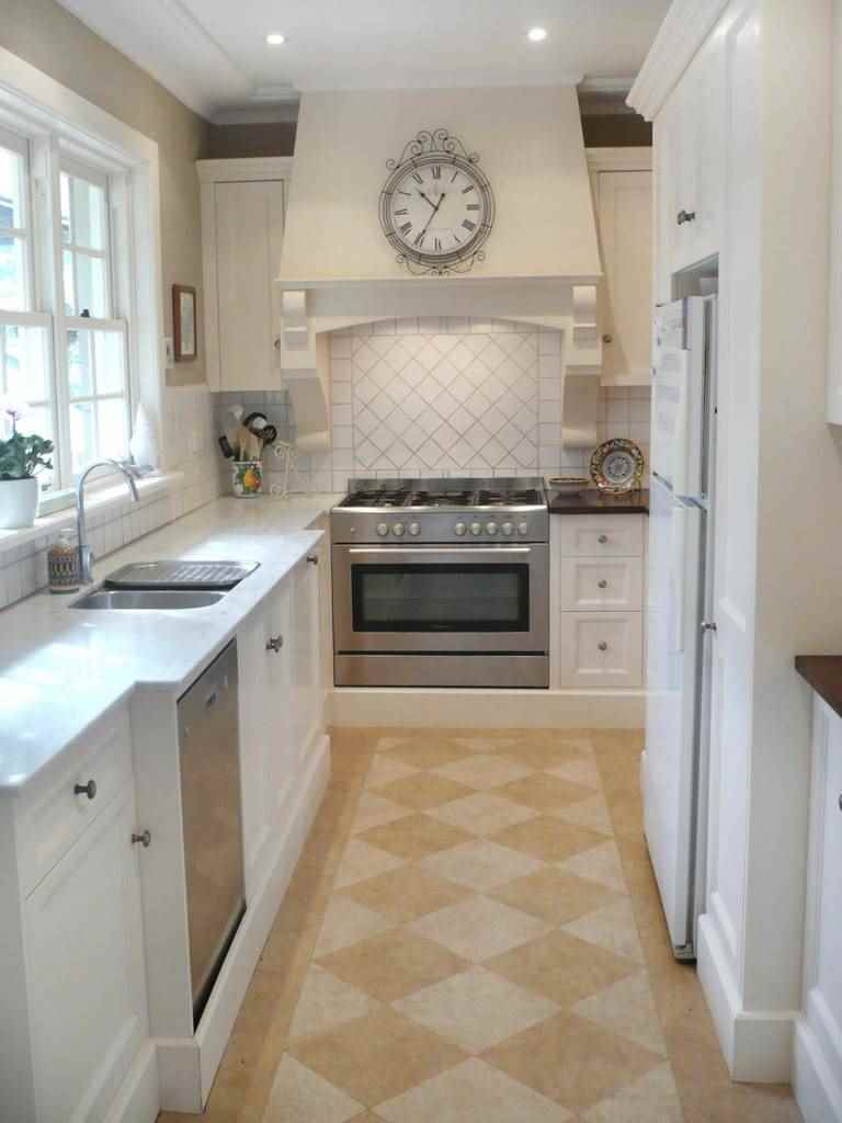 an example of an unusual interior of a kitchen of 12 sq.m