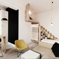 the idea of ​​a beautiful studio decor 20 sq.m photo