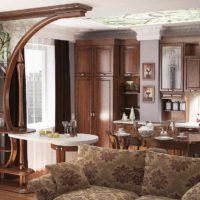 An example of a bright interior of a kitchen in a country house photo