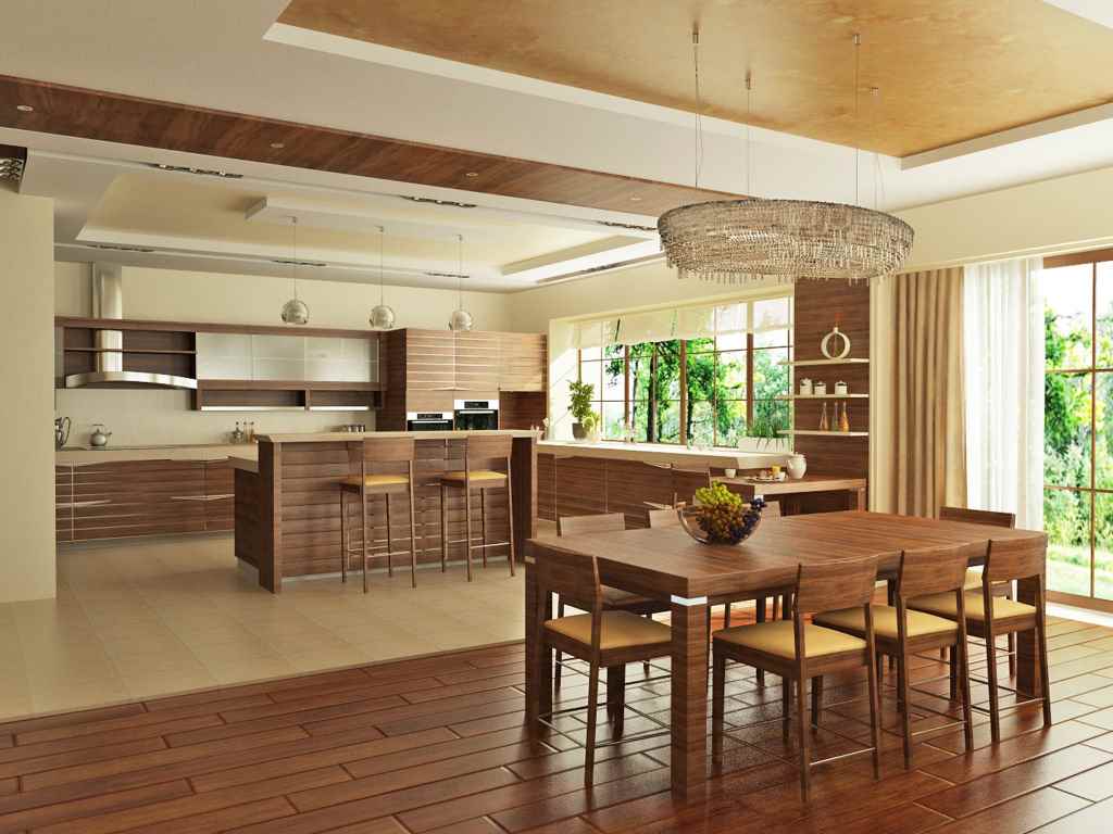 the idea of ​​a bright style kitchen in a country house