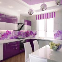 the idea of ​​using light lilac in the interior of the photo