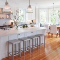 variant of the bright design of the kitchen in a wooden house picture