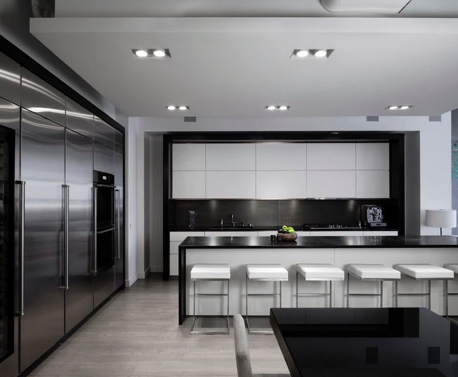 high-tech kitchen black set