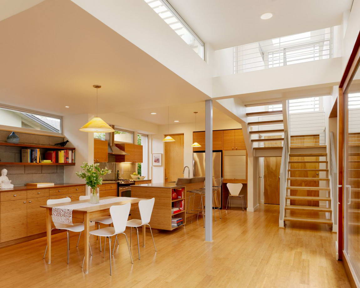 kitchen dining room living room in a private house