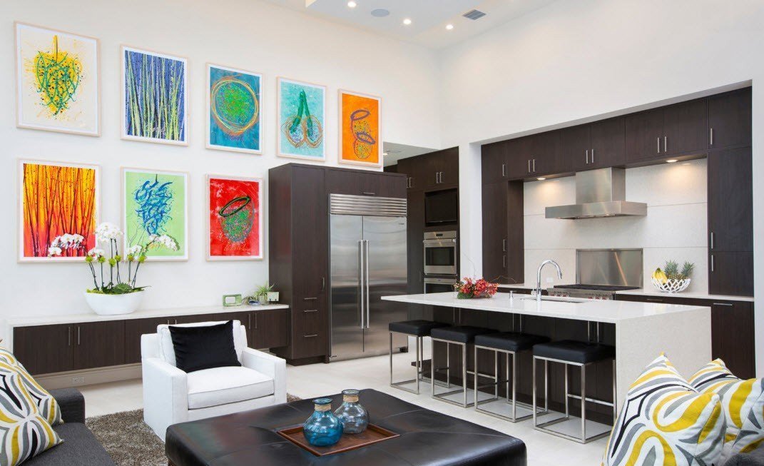 wenge in the interior of the kitchen