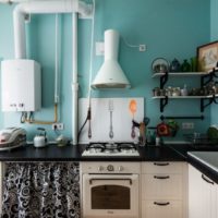 dapur provensi dengan rak