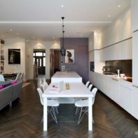 kitchen dining room living room in a private house