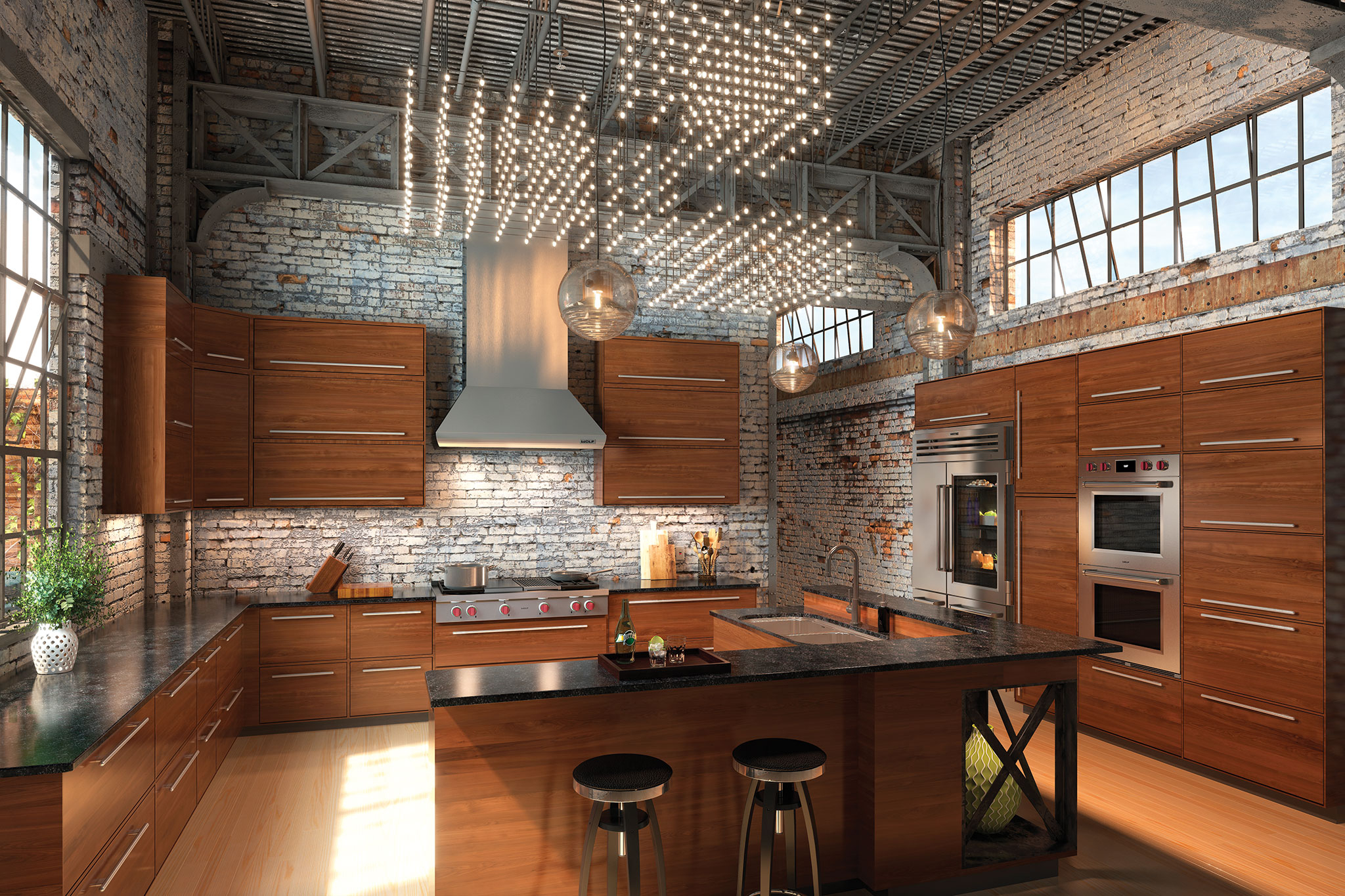 loft kitchen lighting