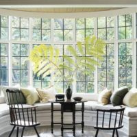 kitchen with bay window interior photo