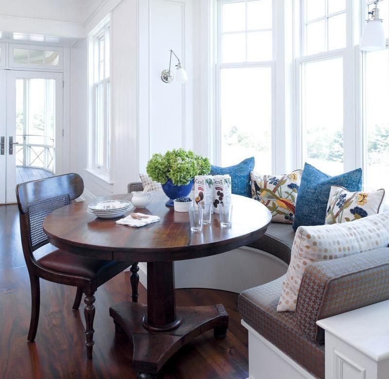 kitchen with bay window coffee table