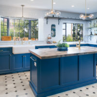 stylish kitchen with bay window