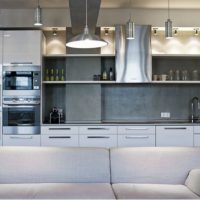 kitchen with loft ventilation duct