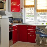 design de cuisine rouge-blanc