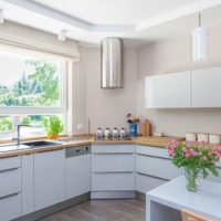 kitchen with windowsill countertop