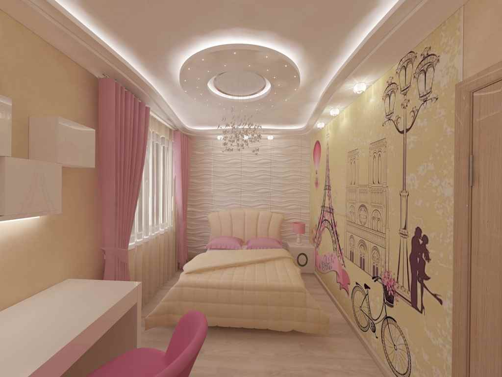 the idea of ​​a beautiful design of a children's room for a girl